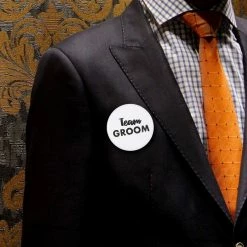 Blue Panda Special Occasions White Bachelor Party Pins For Party Supplies (2.2 Inches, 12 Pack)