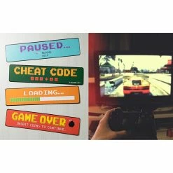 Blue Panda Video Game Sign Cutouts For Birthday Party (17 X 4 In, 8 Pack) Special Occasions