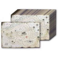 Party Favors Blue Panda 12 Pieces Pirate Treasure Map For Kids Party Supplies, Birthday Decorations, Double Sided Vintage Style 12 X 18 Inches