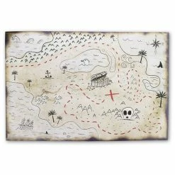 Party Favors Blue Panda 12 Pieces Pirate Treasure Map For Kids Party Supplies, Birthday Decorations, Double Sided Vintage Style 12 X 18 Inches