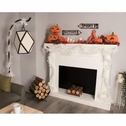 Blue Panda Decorative Halloween Signs, Halloween Party Supplies (17.5 X 4 In, Grey, 8-Pack)