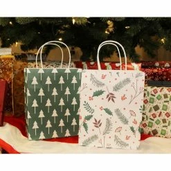 Blue Panda Christmas Gift Wrapping Bags With Handles, Festive Holiday Designs (10 X 4.25 In, 24 Pack) 11 Blue Panda Christmas Gift Wrapping Bags With Handles, Festive Holiday Designs (10 X 4.25 In, 24 Pack)
