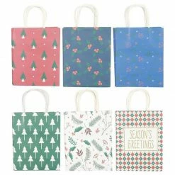 Blue Panda Christmas Gift Wrapping Bags With Handles, Festive Holiday Designs (10 X 4.25 In, 24 Pack) 12 Blue Panda Christmas Gift Wrapping Bags With Handles, Festive Holiday Designs (10 X 4.25 In, 24 Pack)