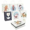 Blue Panda Gift Bags With Handles For Christmas, Kraft Paper Gift Bag (10 X 4.25 X 8 In, 24 Pack)