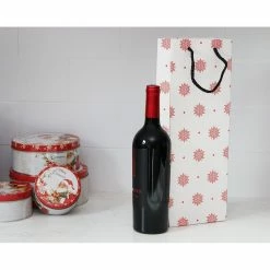 Blue Panda Holiday Wine Gift Bags With Handles, 6 Christmas Designs (5.5 X 15 X 3.2 In, 24 Pack)