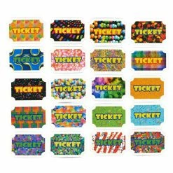 Kids Birthday Blue Panda Reward Tickets, Carnival Prize Tickets (100 Pack)