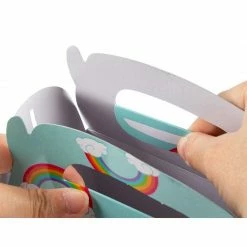 Blue Panda Treat Boxes - 24-Pack Paper Party Favor Boxes, Rainbow Design Goodie Boxes For Birthdays And Events, 2 Dozen Party Gable Boxes, 6 X 3.3 X 3.6 Inches Special Occasions