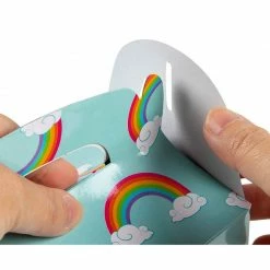 Blue Panda Treat Boxes - 24-Pack Paper Party Favor Boxes, Rainbow Design Goodie Boxes For Birthdays And Events, 2 Dozen Party Gable Boxes, 6 X 3.3 X 3.6 Inches Special Occasions