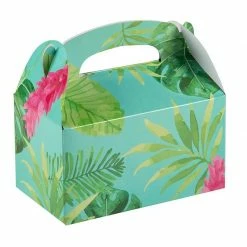 Blue Panda Luau Party Favor Boxes, Tropical Gift Box Set (6 X 3.3 X 3.6 In, 24 Pack)