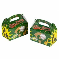 Blue Panda Baseball Party Favor Goodie Boxes For Kids, Sports Themed Take Away Box (24 Pack)