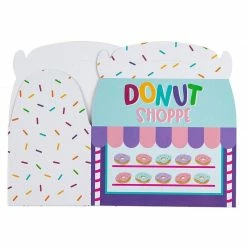 Blue Panda Special Occasions Treat Boxes - 24-Pack Paper Party Favor Boxes, Donut Shop Design Goodie Boxes For Birthdays And Events, 2 Dozen Party Gable Boxes, 6 X 3.3 X 3.6 Inches