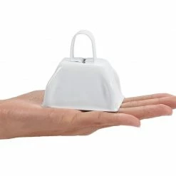 Blue Panda Cow Bell Set - 12-Count Loud Bells With Handles, Cowbells, Noisemaker Call Bells For Football Games, Weddings, Classroom Use, White- 3 X 2.8 X 2.49 Inches