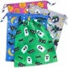 Blue Panda Halloween Party Favor Goody Treat Bags, Reusable With Drawstring (12 Pack)