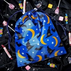 Blue Panda Halloween Party Favor Goody Treat Bags, Reusable With Drawstring (12 Pack)