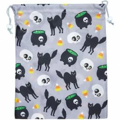 Blue Panda Halloween Party Favor Goody Treat Bags, Reusable With Drawstring (12 Pack)