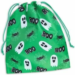 Blue Panda Halloween Party Favor Goody Treat Bags, Reusable With Drawstring (12 Pack)