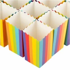 Blue Panda Decorations Mini Rainbow Popcorn Party Favor Boxes (100 Pack)
