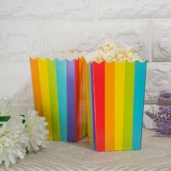 Blue Panda Decorations Mini Rainbow Popcorn Party Favor Boxes (100 Pack)