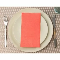 Blue Panda Coral Pink Paper Napkins (7.5 X 4.25 Inches, 120 Pack)