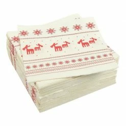 Blue Panda Reindeer Paper Napkins For Christmas Party (6.5 X 6.5 Inches, 100 Pack)