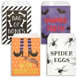 Blue Panda Halloween Trick Or Treat Party Favor Goody Bags (100 Pack)