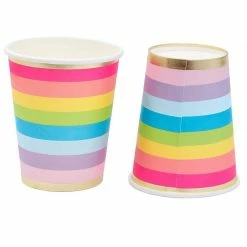 Blue Panda Rainbow Party Bundle, Includes Plates, Cups And Napkins (Serves 24 Guests) Dinnerware Sets