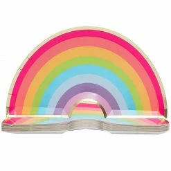 Blue Panda Rainbow Party Bundle, Includes Plates, Cups And Napkins (Serves 24 Guests) Dinnerware Sets