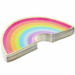 Blue Panda Unicorn Party Supplies, Rainbow Plates (10 X 5.5 In, 48-Pack)