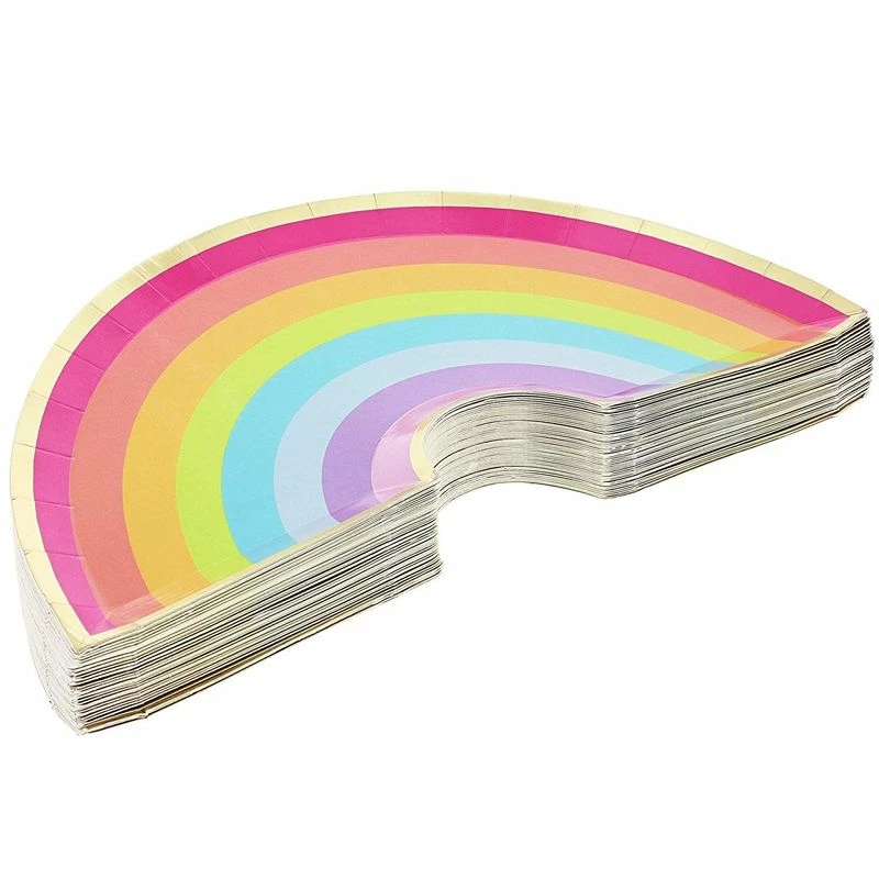 Blue Panda Unicorn Party Supplies, Rainbow Plates (10 X 5.5 In, 48-Pack) 4 Blue Panda Unicorn Party Supplies, Rainbow Plates (10 X 5.5 In, 48-Pack)
