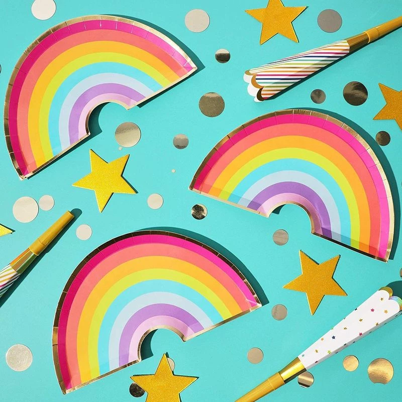 Blue Panda Unicorn Party Supplies, Rainbow Plates (10 X 5.5 In, 48-Pack) 6 Blue Panda Unicorn Party Supplies, Rainbow Plates (10 X 5.5 In, 48-Pack)