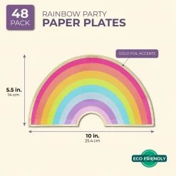 Blue Panda Unicorn Party Supplies, Rainbow Plates (10 X 5.5 In, 48-Pack) 11 Blue Panda Unicorn Party Supplies, Rainbow Plates (10 X 5.5 In, 48-Pack)