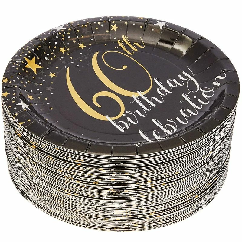 Blue Panda 60th Birthday Plates (7 In, 80-Pack) 5 Blue Panda 60th Birthday Plates (7 In, 80-Pack)