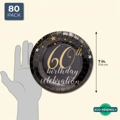 Blue Panda 60th Birthday Plates (7 In, 80-Pack) 11 Blue Panda 60th Birthday Plates (7 In, 80-Pack)