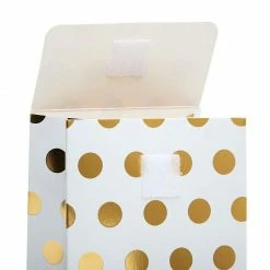 Blue Panda Party Favor Bags, White With Gold Foil Dots (24 Pack)