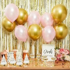 Blue Panda 12 Inch Metallic Latex Balloons (100 Count), Light Pink 10 Blue Panda 12 Inch Metallic Latex Balloons (100 Count), Light Pink