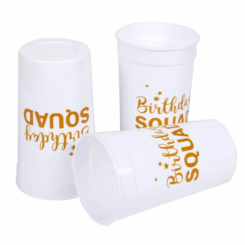 Blue Panda Birthday Squad Plastic Party Cups, 16 Oz White Tumblers (3 X 5.1 X 3 In, 16-Pk) Special Occasions 4 Blue Panda Birthday Squad Plastic Party Cups, 16 Oz White Tumblers (3 X 5.1 X 3 In, 16-Pk) Special Occasions