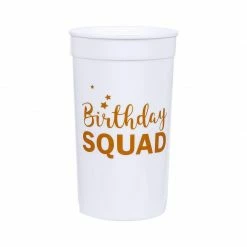 Blue Panda Birthday Squad Plastic Party Cups, 16 Oz White Tumblers (3 X 5.1 X 3 In, 16-Pk) Special Occasions 7 Blue Panda Birthday Squad Plastic Party Cups, 16 Oz White Tumblers (3 X 5.1 X 3 In, 16-Pk) Special Occasions
