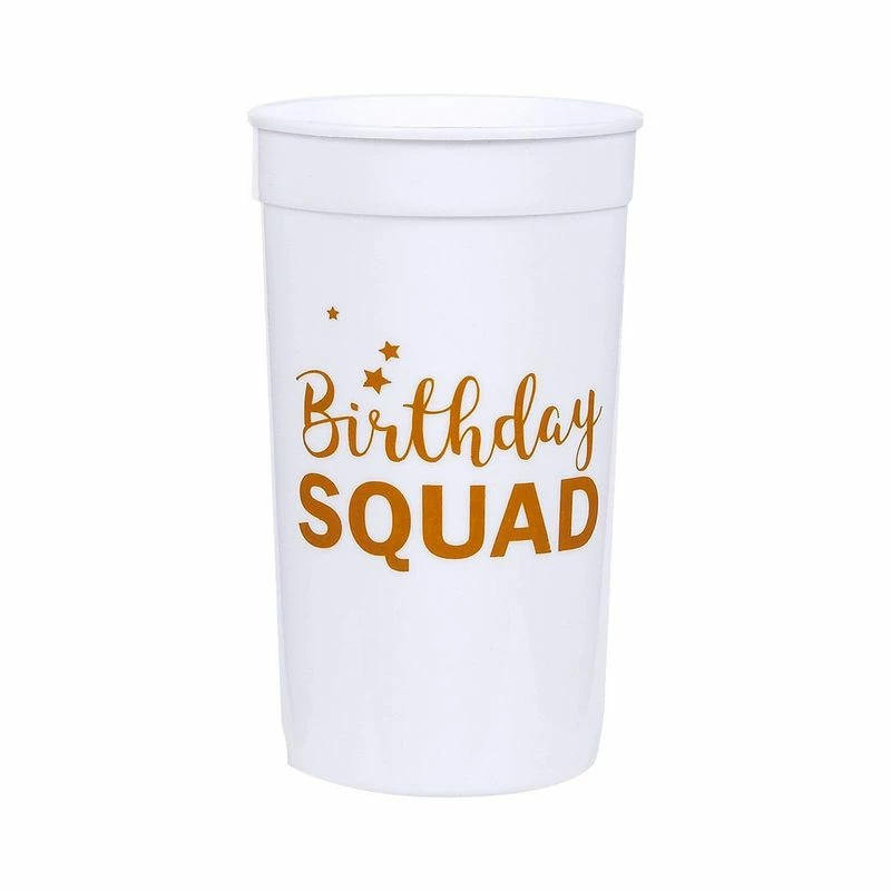 Blue Panda Birthday Squad Plastic Party Cups, 16 Oz White Tumblers (3 X 5.1 X 3 In, 16-Pk) Special Occasions 5 Blue Panda Birthday Squad Plastic Party Cups, 16 Oz White Tumblers (3 X 5.1 X 3 In, 16-Pk) Special Occasions