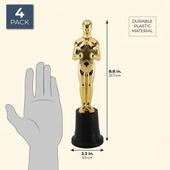 Sports Blue Panda Gold 9 Inch Award Party Ceremony Trophy (4 Pack)