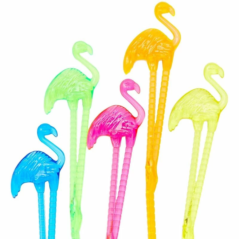 Blue Panda Tropical Flamingo 6 Inch Cocktail Drink Stirrer Sticks (100 Count) 4 Blue Panda Tropical Flamingo 6 Inch Cocktail Drink Stirrer Sticks (100 Count)