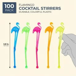 Blue Panda Tropical Flamingo 6 Inch Cocktail Drink Stirrer Sticks (100 Count) 11 Blue Panda Tropical Flamingo 6 Inch Cocktail Drink Stirrer Sticks (100 Count)