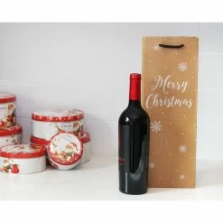 Blue Panda Kraft Christmas Gift Bags, Wine Bag (15.3 X 3.2 X 5.5 In, 24 Pack)
