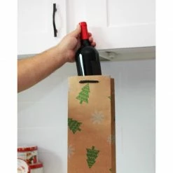 Blue Panda Kraft Christmas Gift Bags, Wine Bag (15.3 X 3.2 X 5.5 In, 24 Pack)