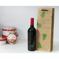 Blue Panda Kraft Christmas Gift Bags, Wine Bag (15.3 X 3.2 X 5.5 In, 24 Pack)