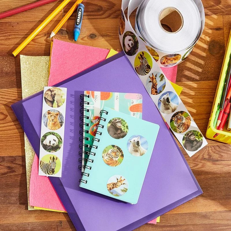 Blue Panda Zoo Animal Stickers, Sticker Roll (1.5 In, 1000 Pieces) Animals And Safari 5 Blue Panda Zoo Animal Stickers, Sticker Roll (1.5 In, 1000 Pieces) Animals And Safari