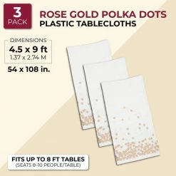 Tablecloths Blue Panda Rose Gold PE With Foil Print Table Cover (3 Pack) 54 X 108 Inches 7 Tablecloths Blue Panda Rose Gold PE With Foil Print Table Cover (3 Pack) 54 X 108 Inches