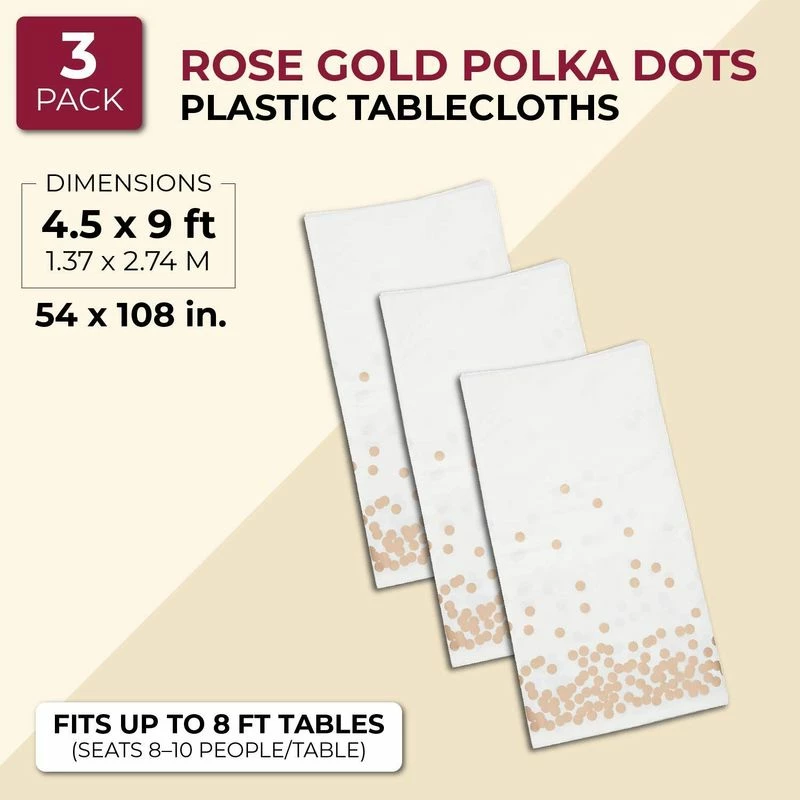 Tablecloths Blue Panda Rose Gold PE With Foil Print Table Cover (3 Pack) 54 X 108 Inches 5 Tablecloths Blue Panda Rose Gold PE With Foil Print Table Cover (3 Pack) 54 X 108 Inches