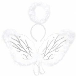 Blue Panda Halo Headband & Wings, Angel Halloween Costume Accessories For Kids (2 Pieces)