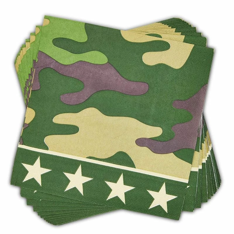 Blue Panda Camouflage Dinnerware Set And Party Supplies (144 Pieces, Serves 24) 8 Blue Panda Camouflage Dinnerware Set And Party Supplies (144 Pieces, Serves 24)