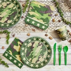 Blue Panda Camo Party Plates (80 Count) 9 Inches 9 Blue Panda Camo Party Plates (80 Count) 9 Inches